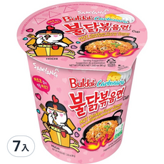 三養火辣雞肉風味鐵板炒麵(奶油白醬風味)杯裝80g,7入