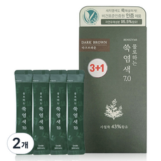 베네자임 물로하는 쑥염색 7.0 염색약 10g 4p, 2개, 다크브라운