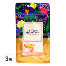 High Tea 伂橙 水蜜桃天堂果味茶, 蜜桃口味花果茶，果香清甜順口, 三角立體茶包，方便隨身攜帶, 2g, 20包, 3袋