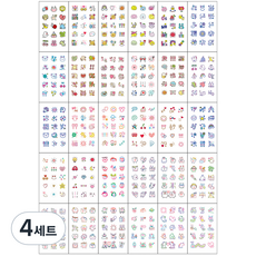 문신 헤나 레터링 타투 스티커 팬시 30종 세트, 혼합색상, 4세트
