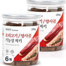 인벳 강아지용 프리미엄 져키, 200g, 6개, 오리고기 + 양사골 혼합맛