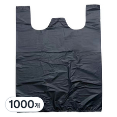 원이네 손잡이 비닐 봉투 블랙, 1000개, 6L