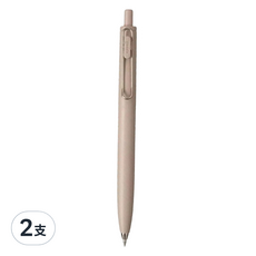 Uni 三菱 ball ONE 自動鋼珠筆, 特殊墨水耐水性，低明度筆桿，低重心金屬筆尖設計, 米黃色, 2支