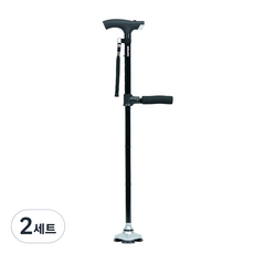 카루소 2단조절식 환자용 어르신 지팡이 02-C830 프리미엄 플러스 L + 보관주머니, 2세트
