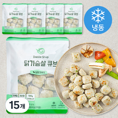 다즐샵 닭가슴살 큐브 청양고추맛 (냉동), 100g, 1개입, 15개 100g, 15개