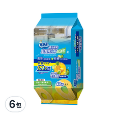 無塵氏 鳳梨酵素廚房亮光布, 40+8入, 添加ESS抗菌配方, 去油/解汙專用, 6包, 15 x 20cm