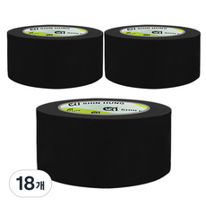 신흥테이프 면테이프 대용량 48mm x 25m 검정, 18개