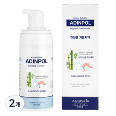 아딘폴리오 무불소 무연마제 거품치약, 2개, 150ml