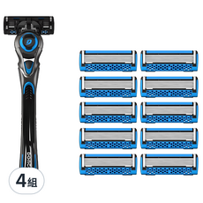 多樂可 DORCO PACE 7 II Fresh 刮鬍刀組, 4組, 剃須刀 + 剃須刀刀片 11p