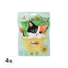 Catfeet 呼嚕最愛 薄荷化毛潔牙餡餅, 羊肉, 60g, 4包
