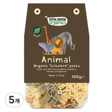 리틀파스타오가닉스 아동용 유기농 파스타 애니멀, 300g, 5개