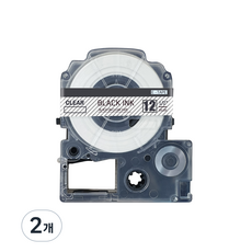 오피스토어 엡손 호환 라벨테이프 ST12KW 12mm 투명바탕 검정글자, 2개