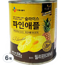 이츠웰 프리미엄 파인애플 슬라이스 통조림, 836g, 6개 - 파인골드