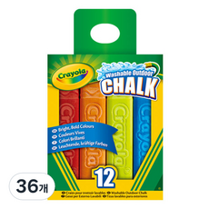 Crayola 繪兒樂 可水洗水性粉筆戶外用 536191, 12 種顏色, 3套