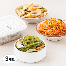 더반찬 볶음 반찬 국물많은콩나물 300g + 미역줄기 220g + 구운어묵 200g 세트, 3세트