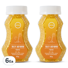 마크롱 청소기 살균 탈취제 레몬향, 80g, 6개