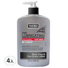 LUCKY SUPER SOFT 三效男用無香身體乳液4入組 (15oz/444ml) - 男士保濕首選，全身適用, 4入