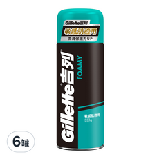 Gillette 吉列 刮鬍泡 敏感肌適用 潤滑保護力UP, 333g, 6罐