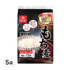 Hakubaku 黃金糯麥, 含豐富膳食纖維, 50g x 12袋, 600g, 5袋
