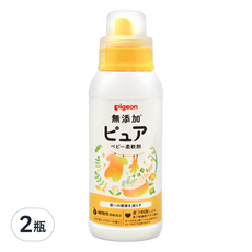 pigeon 貝親 無添加嬰兒衣物柔軟精, 600ml, 2瓶