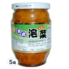 華南食品 韓式泡菜, 採用純正韓國辣椒粉與魚露精心製造, 369g, 5罐