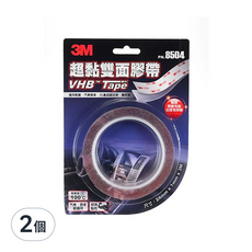 3M VHB 超黏雙面膠帶 PN8504, 尺寸24mm x 1mm x 3m, 耐高溫100度, 降低噪音, 汽車/居家適用, 2個