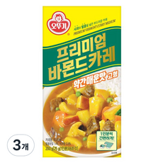 오뚜기 프리미엄 바몬드 카레 고형 약간 매운맛, 200g, 3개