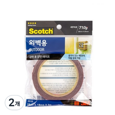 3M 스카치 외벽용 폼 양면테이프 18mm x 3m, 2개