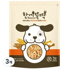 한끼뚝딱 전연령용 황태담은 소프트 습식사료, 오리, 1kg, 3개 - 강아지사료한끼뚝딱