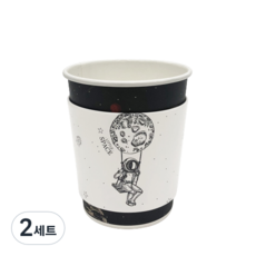 투고팩 리틀스페이스 종이컵+에어홀더 세트 330ml, 2세트