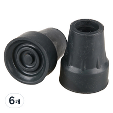 Dr.펠리스제이 목발 지팡이 리필 고무캡 패킹 22mm, D블랙, 6개