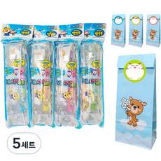 케이엠제약 뽀로로 칫솔 치약 세트 4p + 선물 포장 패키지 4p 세트, 5세트