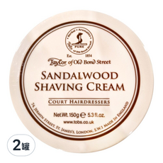 Taylor of Old Bond Street 經典檀香 刮鬍膏, Sandalwood Shaving Cream 150g, 2罐