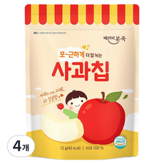 베이비본죽 동결 건조 사과칩, 4개, 12g