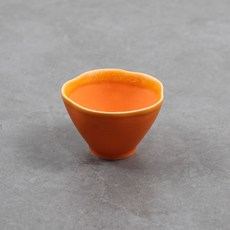 달소금 도자기 과일꽃잎잔, 오렌지, 1개
