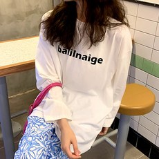 캐주얼 레터링 로고 포인트 임산부 긴소매 티셔츠