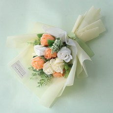 모리앤 티파니에서 아침을 장미비누꽃 꽃다발 소, 옐로우, 1개 - 이미지 2
