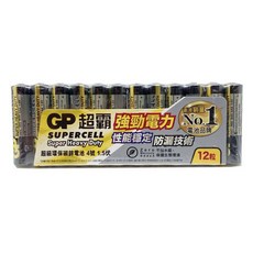 GP Batteries 超霸 超級碳鋅電池 4號 1.5伏特 12顆入, 1組, 12顆