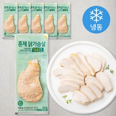 굽네 훈제 닭가슴살 슬라이스 제로 (냉동), 100g, 6팩