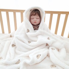 아이레빗 유아용 양면 극세사 블랭킷, 곰자수