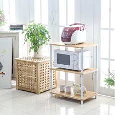 Gagu Recipe 組合式三層置物架 橡木白 600x395x800 毫米, 600 x 395 x 800 mm, 3層