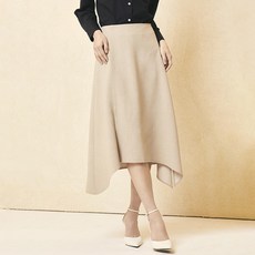 미쏘 밑단 변형 롱 플레어 스커트