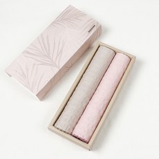 마리엔느 여성용 핀코트 선물 포장 면 레이온 손수건 스카프 2종 세트