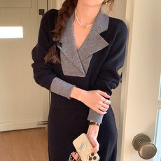 메이드제이 마스 카라 니트 원피스 OPS1978