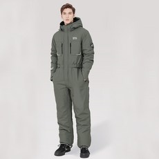 摩托車手冰盾冬季太空服, 綠色