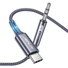 JSAUX USB C 轉 3.5 mm AUX Oxline 音頻線 100 cm, 1個, CM0012, 灰色