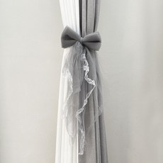 더원홈데코 레이스 리본 커튼 타이백 20 x 60 cm, 1개, 그레이