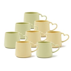 하트 시그널 마일드 머그 500ml x 2종 x 4p 세트, 가든옐로우, 리프그린, 1세트