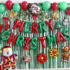 파티해 큐티 크리스마스 은박풍선 장식 F 세트, 혼합색상, 1세트