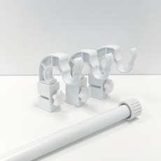 Kamdanam 免鑽孔掛鉤 版本5 3個 + 窗簾桿 25mm 套組, 白色